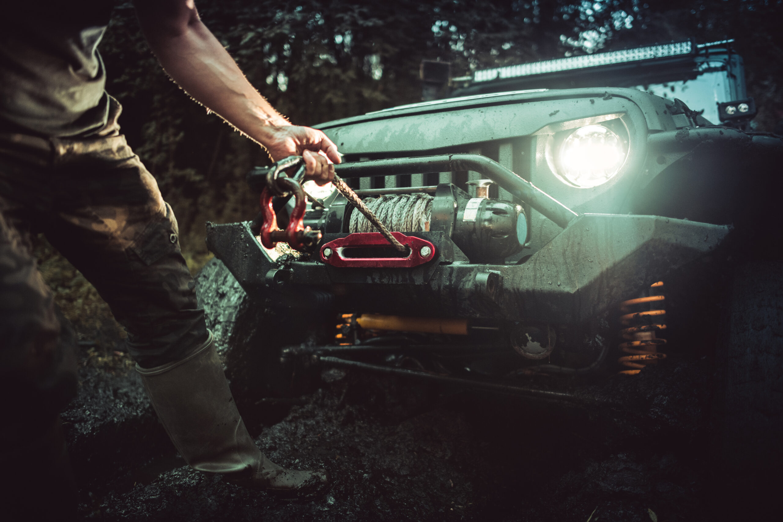 Off-Road Vehicle Stuck in the Mud
